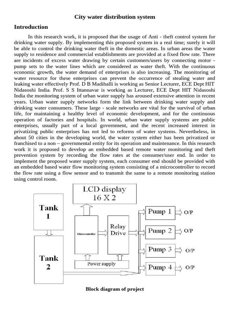 Urban Water Theft Prevention System | PDF | Water Supply | Water