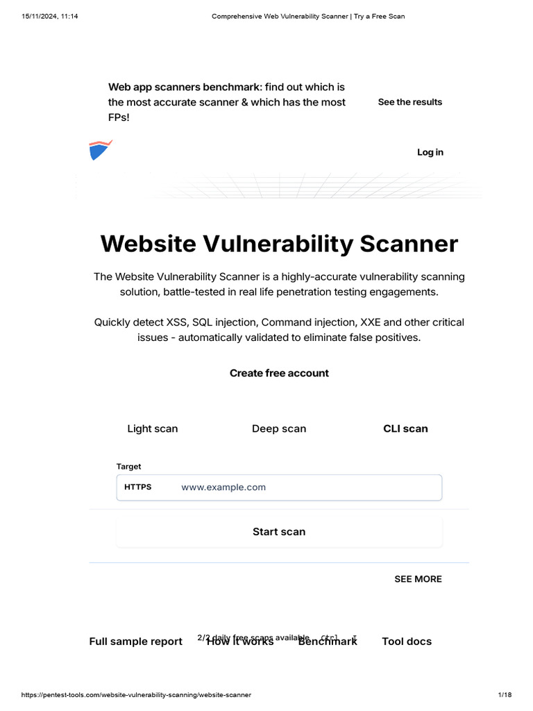Comprehensive Web Vulnerability Scanner - Try A Free Scan | PDF ...