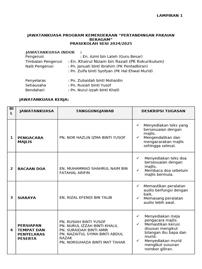 KK Pakaian Beragam Dan Tentatif Merdeka | PDF