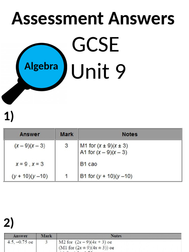 Gcse Unit 9 Answers | PDF