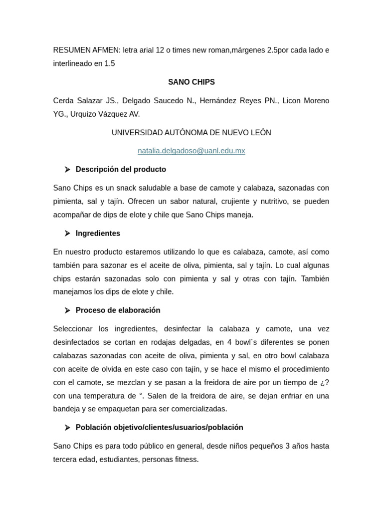 Sano Chips: Snack Saludable y Nutritivo | PDF