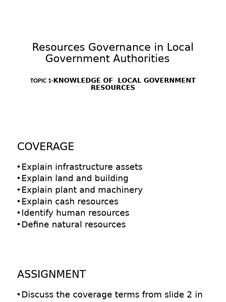 Local Government Resource Governance Guide | PDF | Governance | Policy