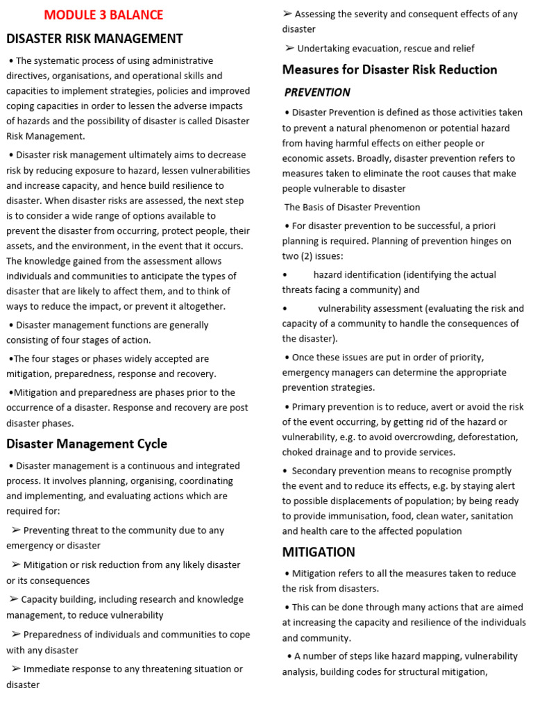 DM M3 PART 2 | PDF | Emergency Management | Risk