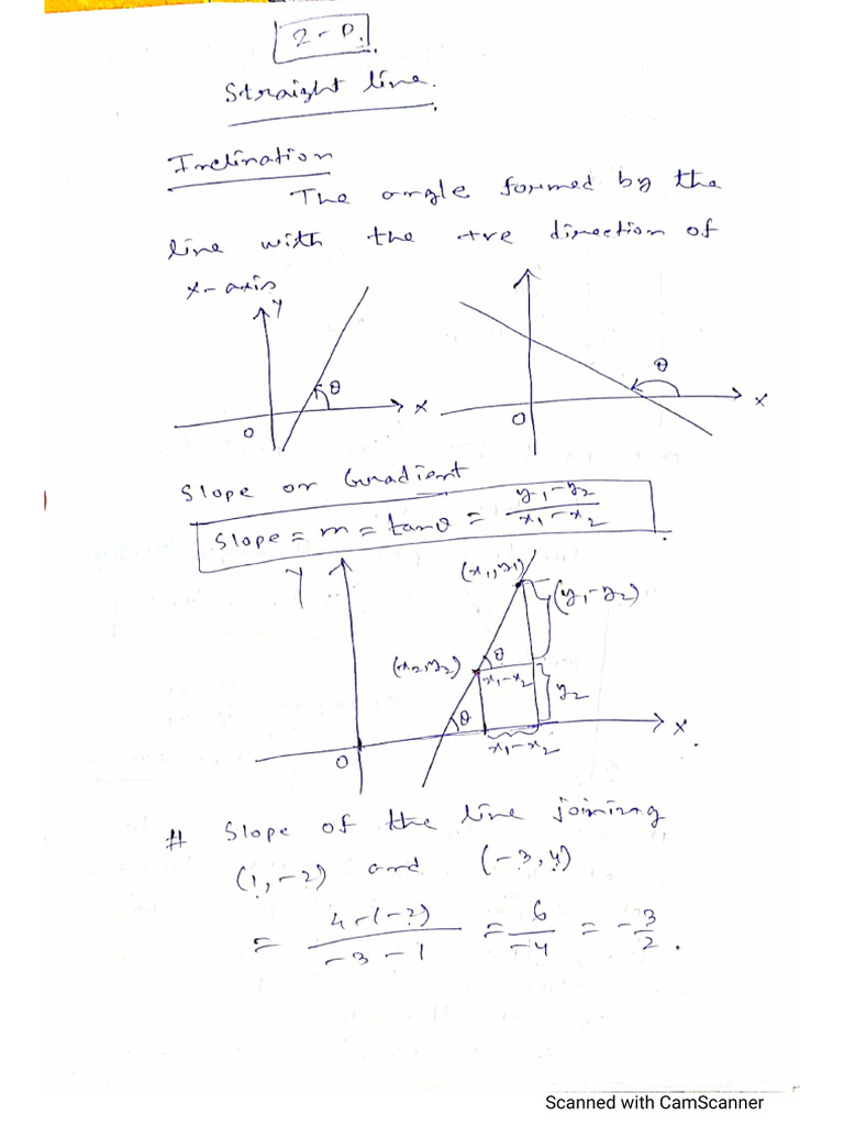Straight Line (2 D) Part 1 | PDF