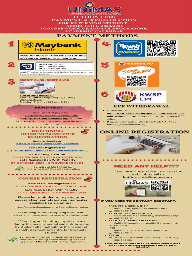 UNIMAS Course Registration Guide 2024 | PDF | Academic Term | Payments
