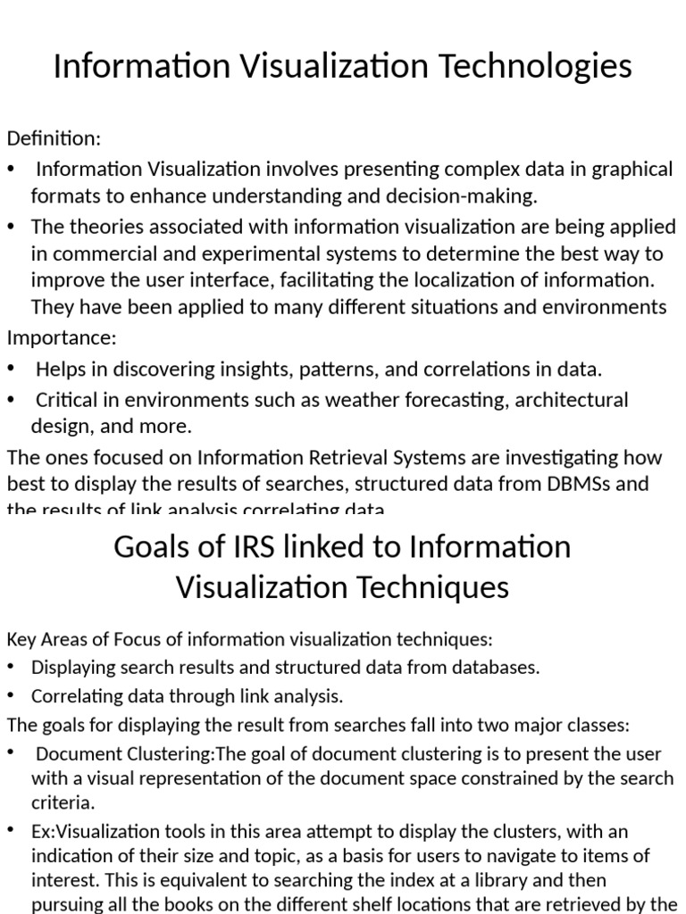 Information Visualization in IRS | PDF | Databases | Information Retrieval