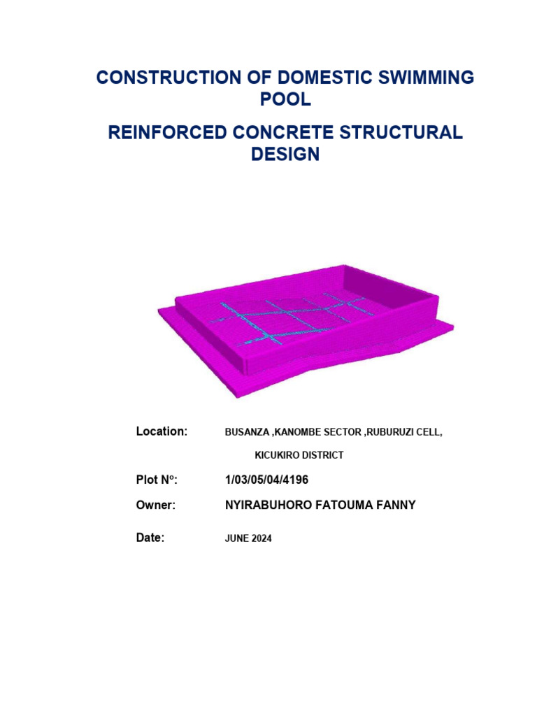 Domestic Swimming Pool Design Guide | PDF | Bending | Reinforced Concrete