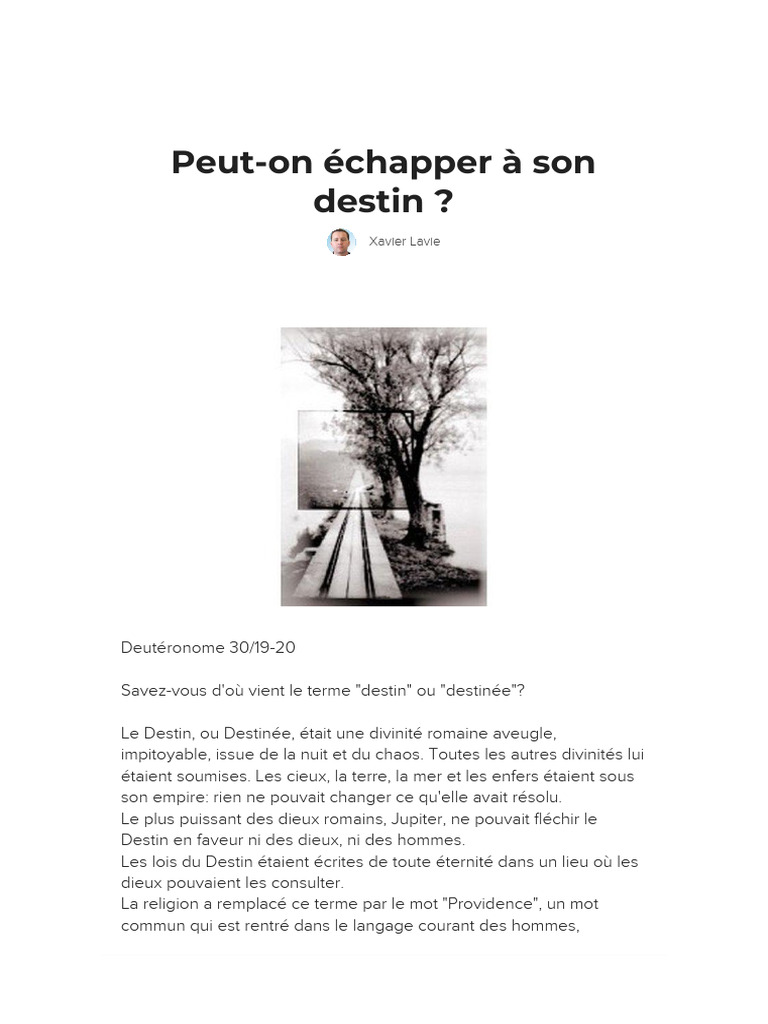 Échapper à son destin selon la Bible | PDF | Destin | Dieu, image size:768x1024