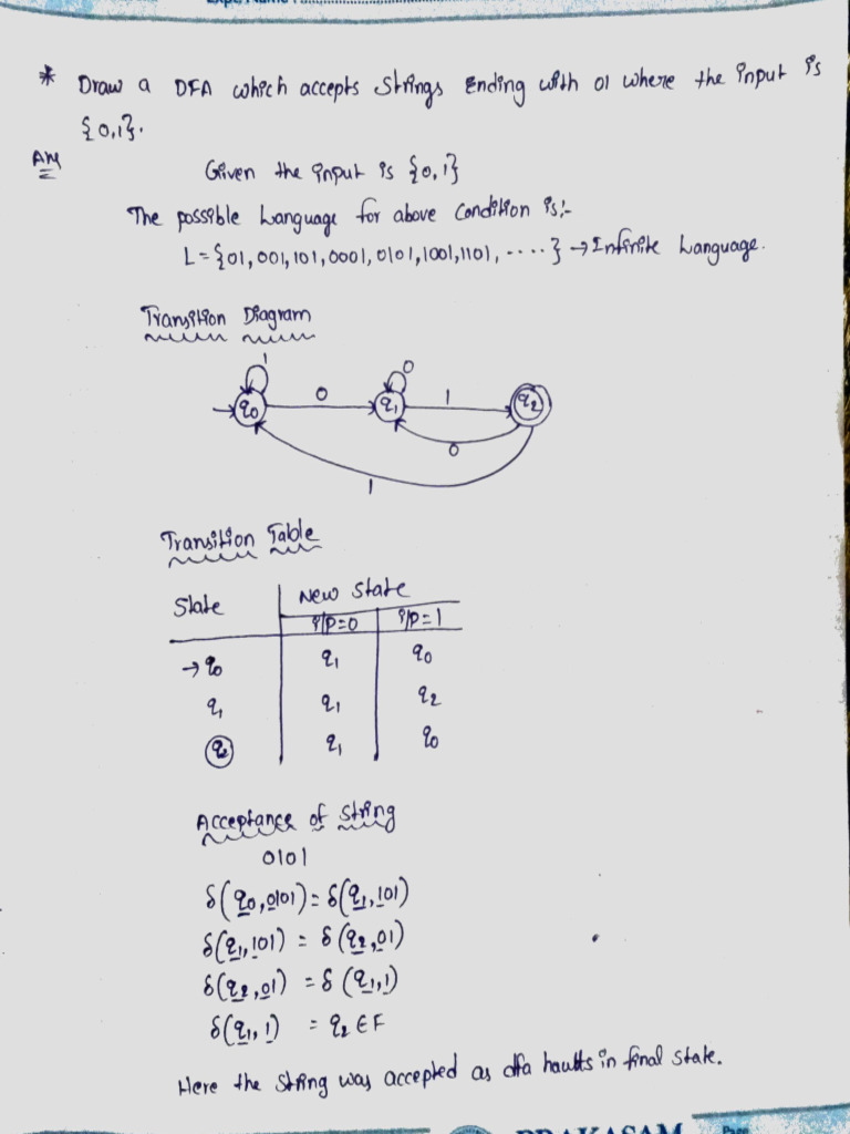 Design Of Dfa Problems Flat Pdf