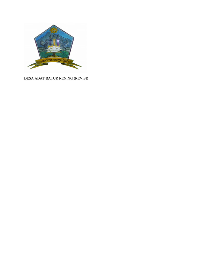 Logo Desa Adat Batur Rening | PDF