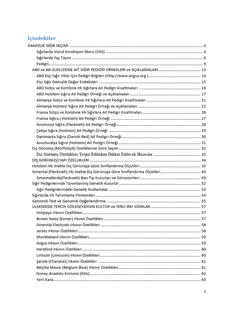 Damizlik Sigir Secimi | PDF