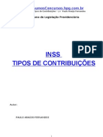 APOSTILA - Direito Previdenciário - INSS - Tipos de Contribuições - Paulo