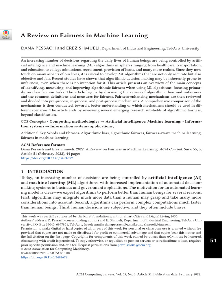 Fairness Review | PDF | Machine Learning | Bias