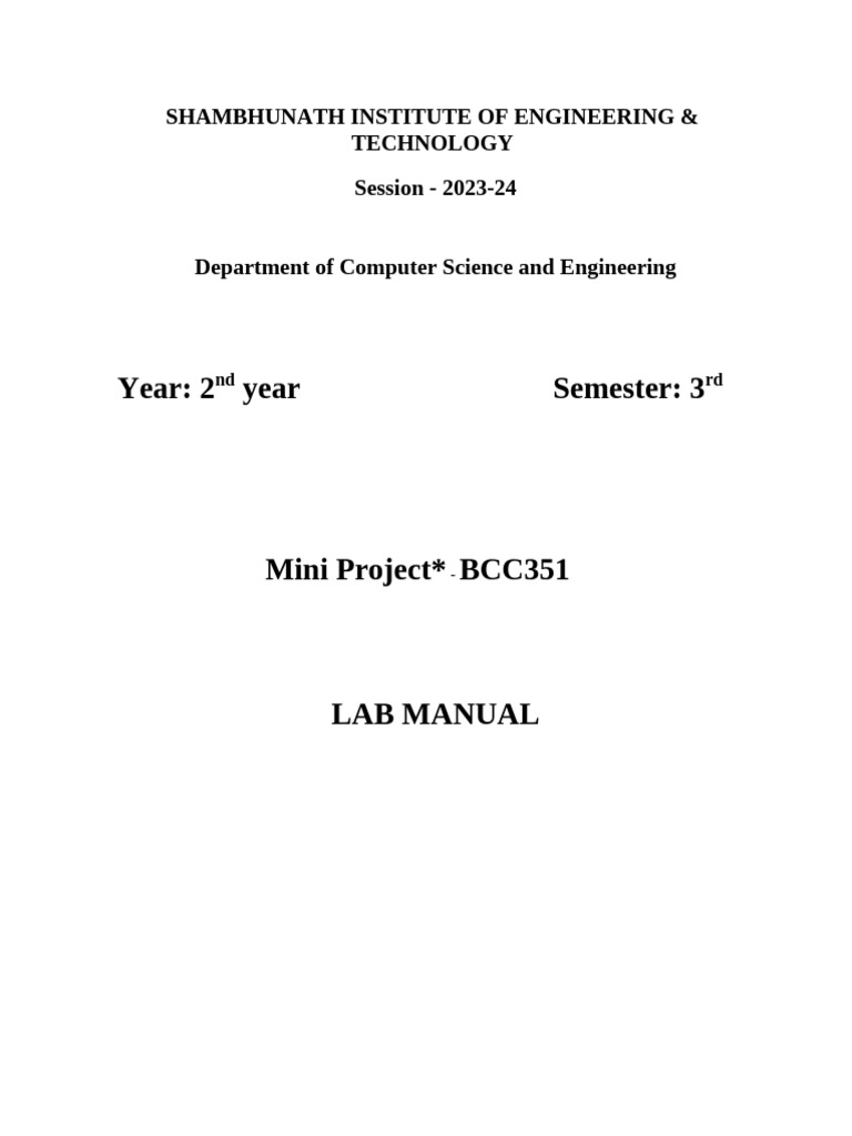 Front Page Mini Project | PDF