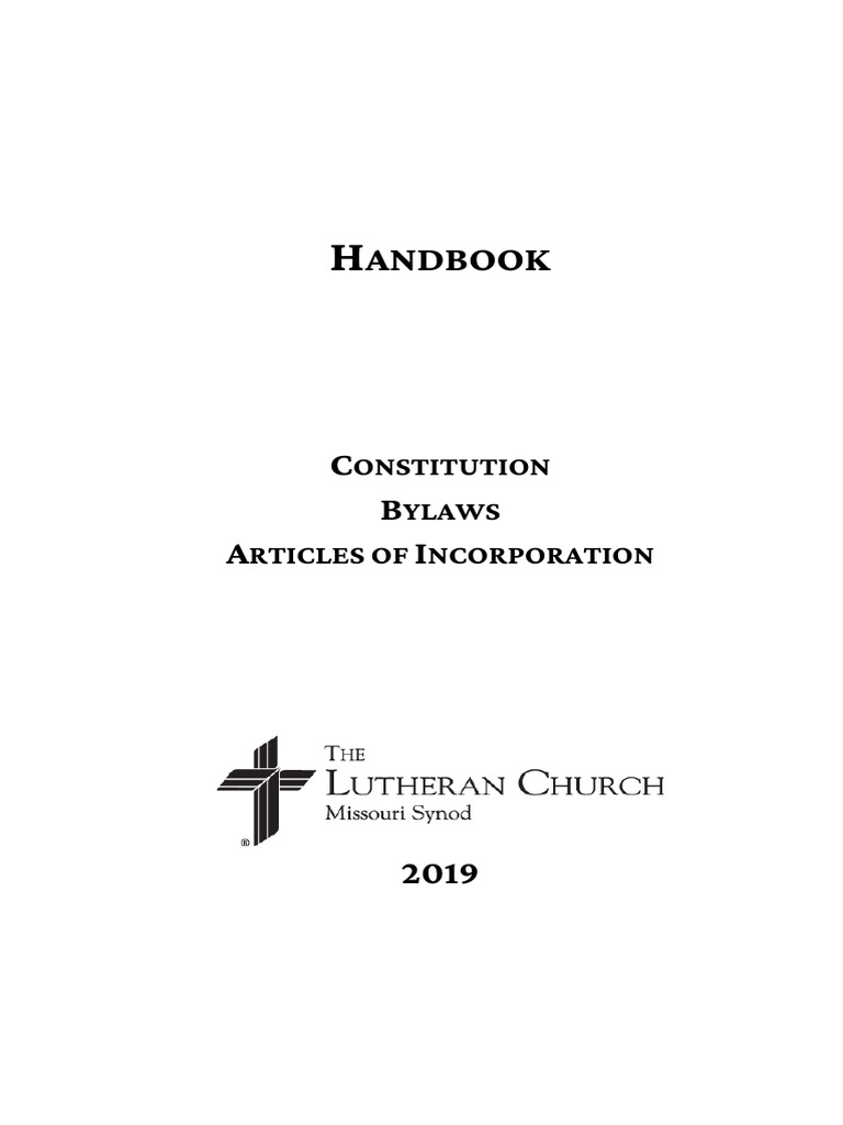 LCMS 2019 Handbook | PDF | Creed | Lutheranism