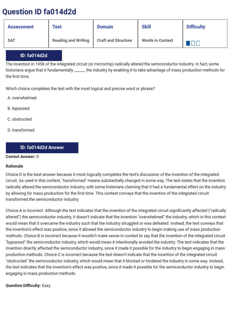 New Craft and Structure Questions - With Answers | PDF