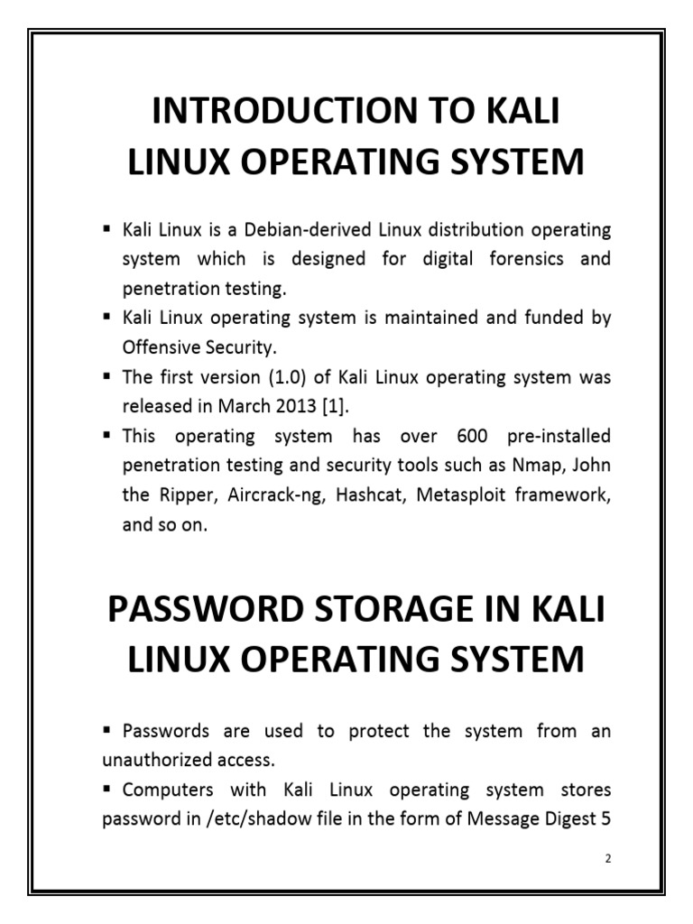 Password Cracking Techniques in Kali Linux | PDF | Password | Computer ...