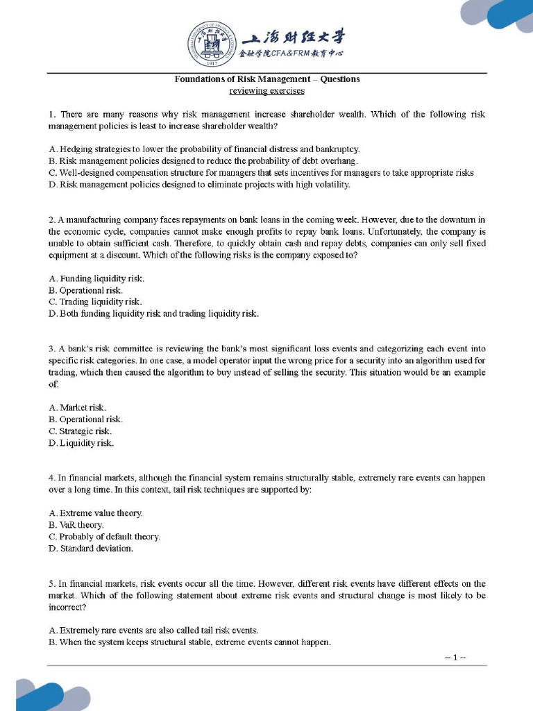 FRM P1B1 65 复习| PDF