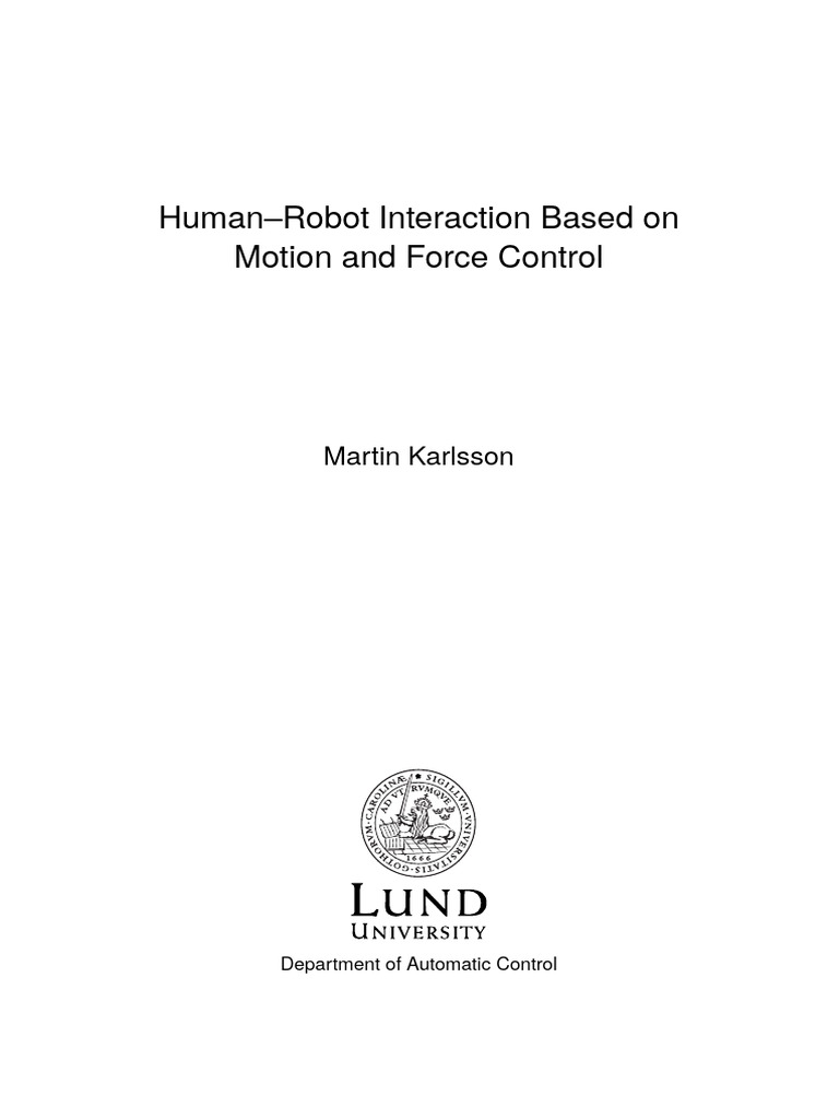 Human-Robot Interaction Control | PDF | Machine Learning | Robot