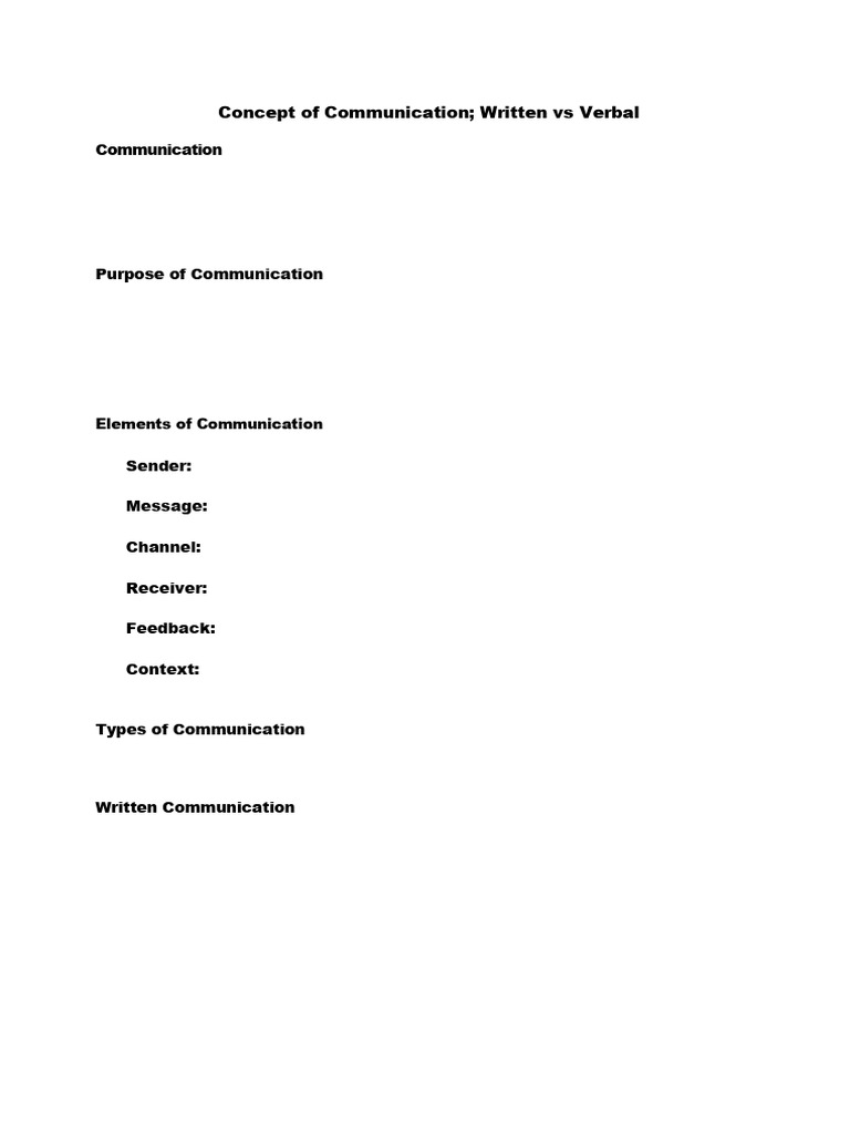 Communication - Written Vs Verbal | PDF | Communication | Information