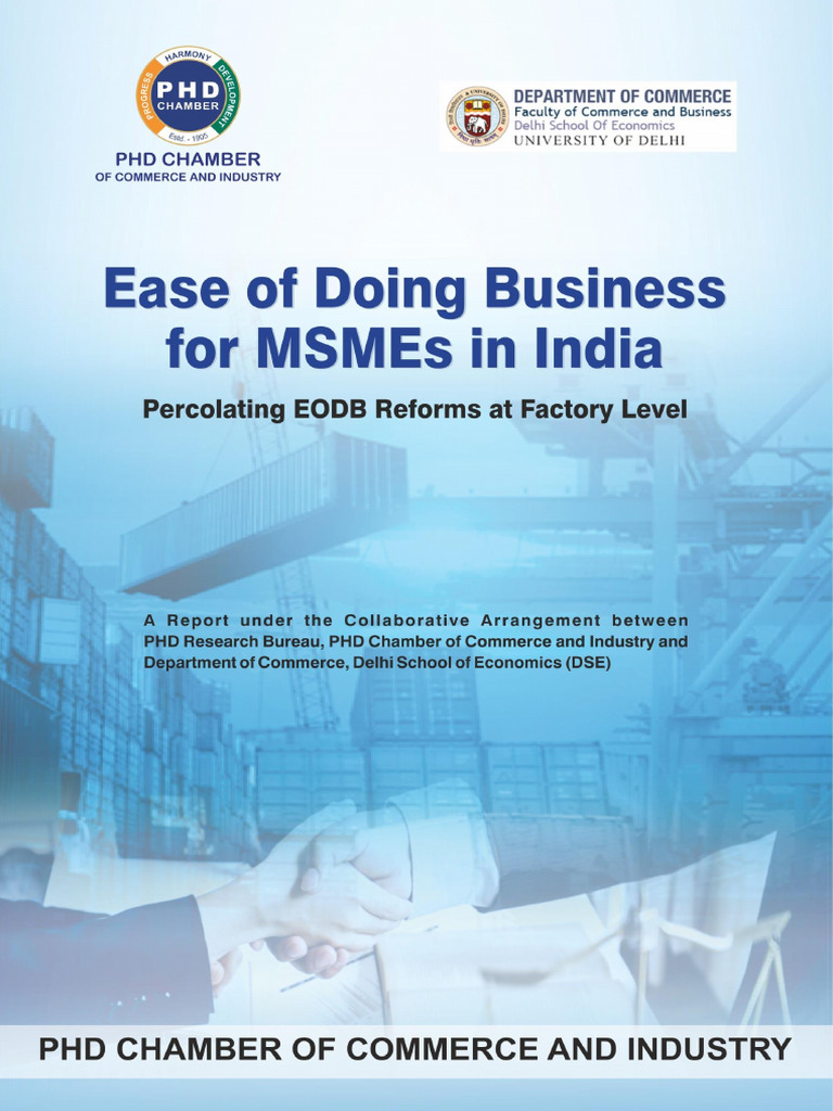 Ease of Doing Business For MSMEs in India - Percolating EODB Reforms at ...