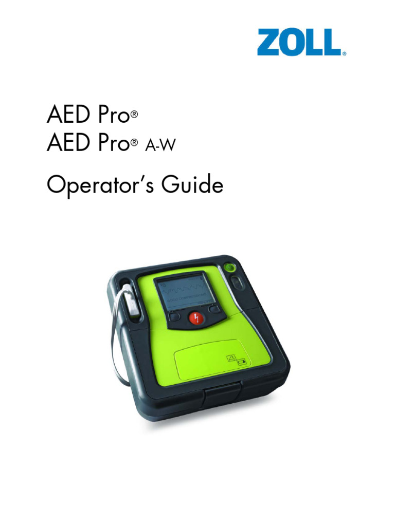 ZOLL AED Pro Operator's Guide | PDF | Cardiopulmonary Resuscitation ...