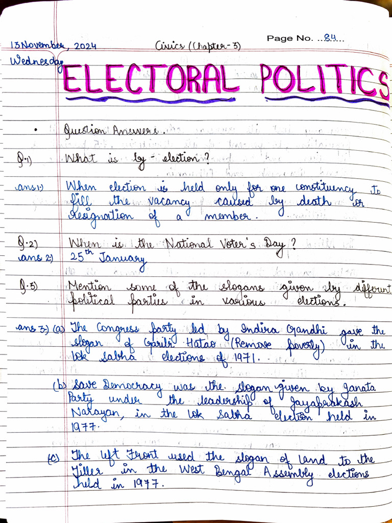Electoral Politics in India Explained | PDF