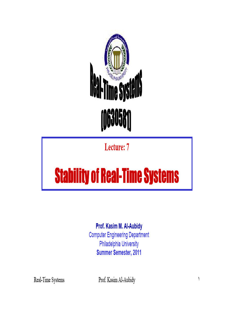 Stability Analysis of Real-Time Systems | PDF | Stability Theory ...