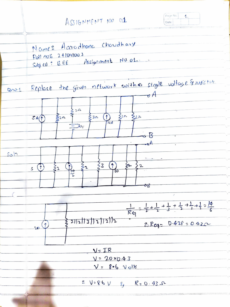 Assignment-1 BEE 241091003 | PDF