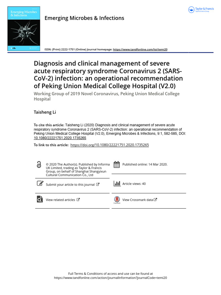SARS-CoV-2 Infection Management Guide | PDF | Pneumonia | Infection