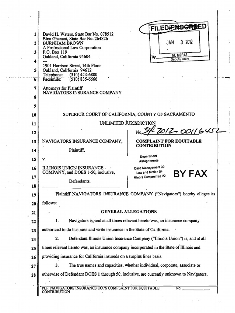 NAVIGATORS INSURANCE COMPANY v. ILLINOIS UNION INSURANCE