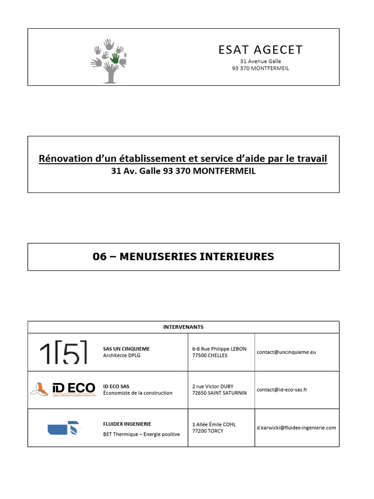 Rénovation Menuiseries Intérieures ESAT | PDF | Génie du bâtiment
