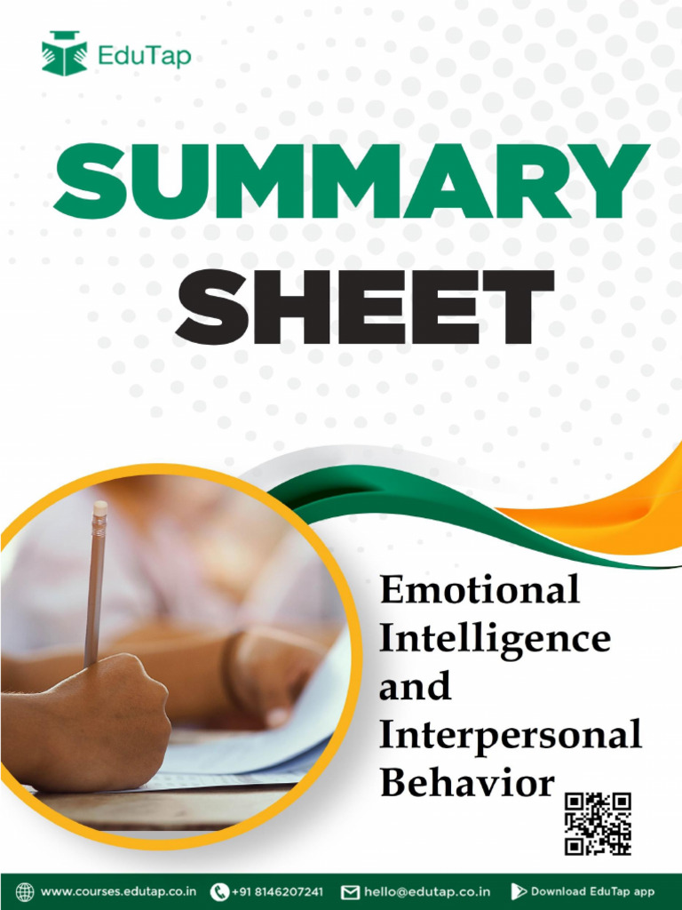 13-Emotional Intelligence and Interpersonal Behavior | PDF | Emotions ...