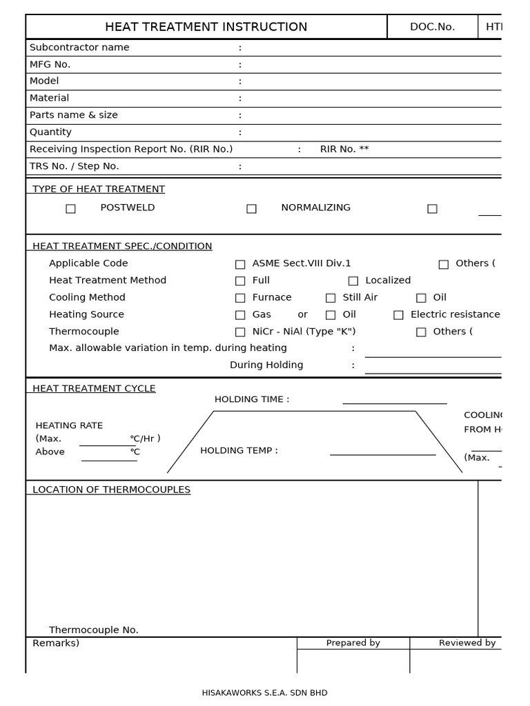 (12-1) Heat Treatment Instruction | PDF | Heat Treating | Applied And ...