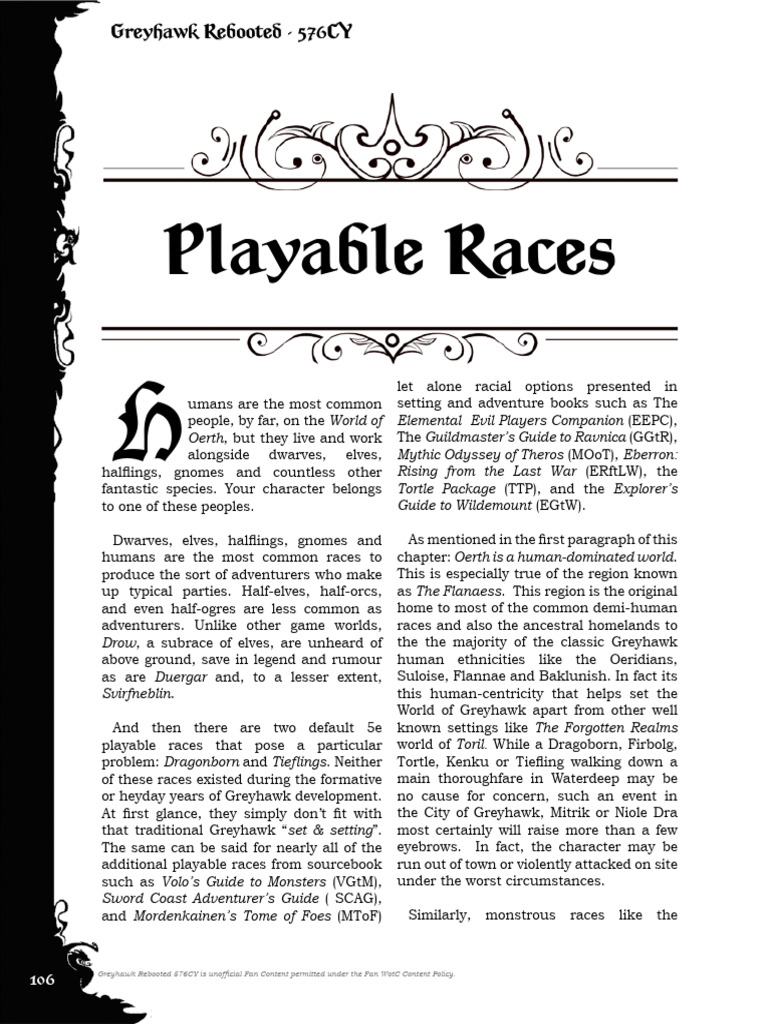 Greyhawk Rebooted: Playable Races Guide | PDF | Dwarf (Dungeons ...
