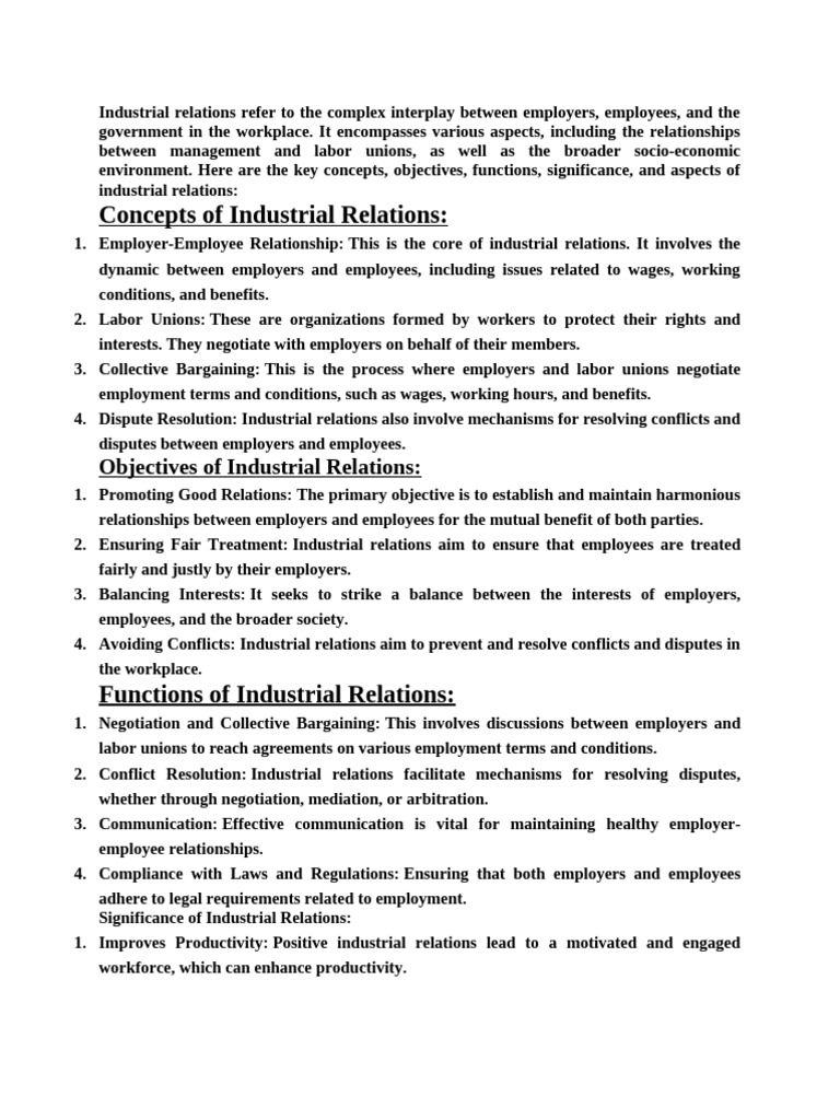 Understanding Industrial Relations Dynamics | PDF | Employment ...