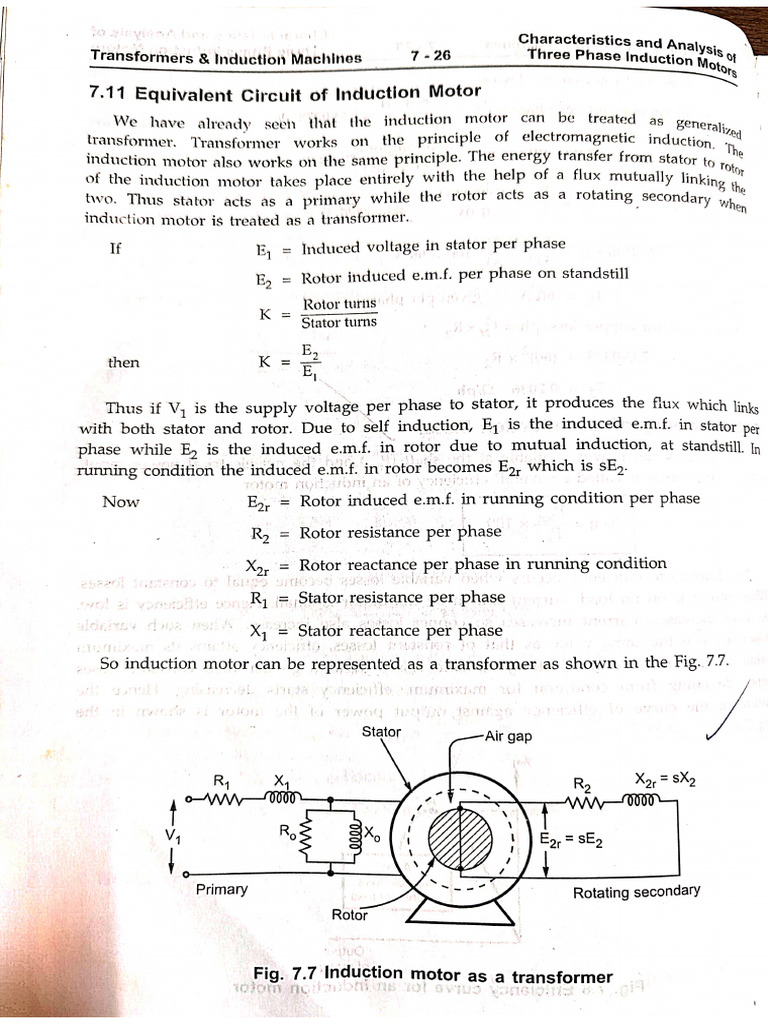 Equivalent Circuit of Induction Motor | PDF