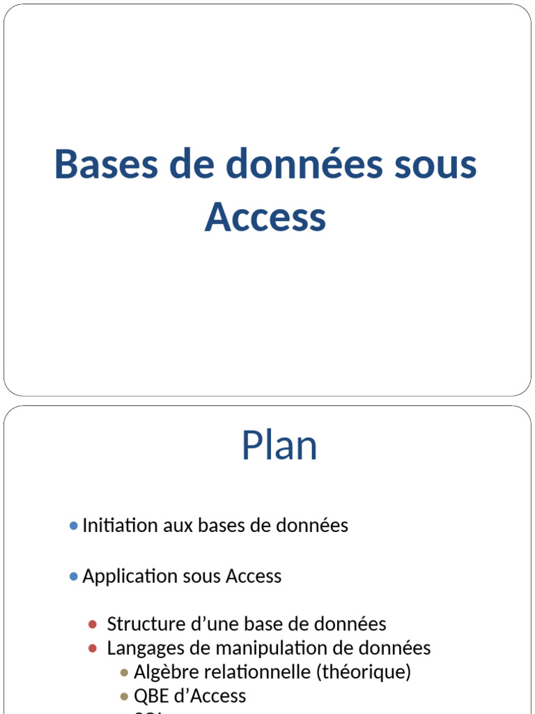 Bases de données et QBE sous Access | PDF | Microsoft Access | Bases de ...