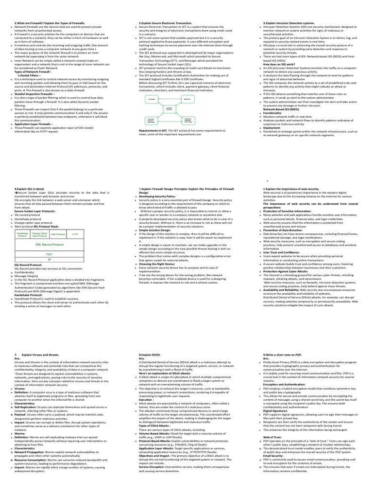 Unit 3 INS Final | PDF | Transport Layer Security | Security