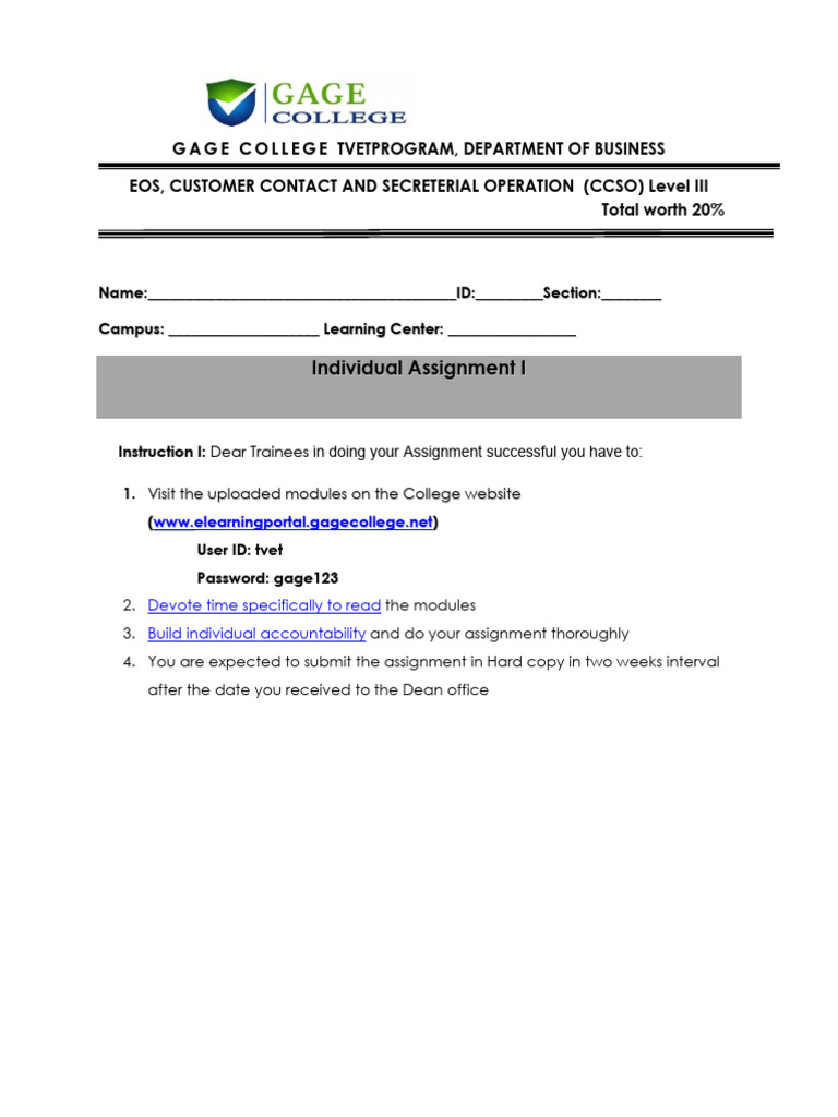 Assagiment For SEC III | PDF | Business