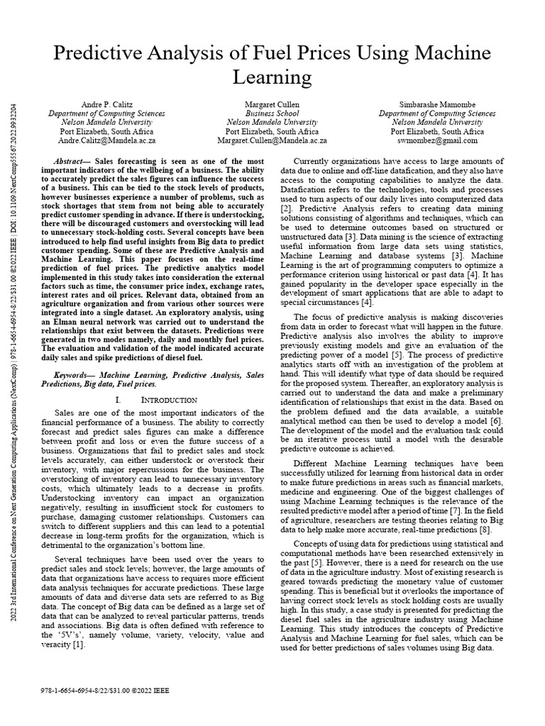 Fuel Price Prediction with ML Techniques | PDF | Artificial Neural ...