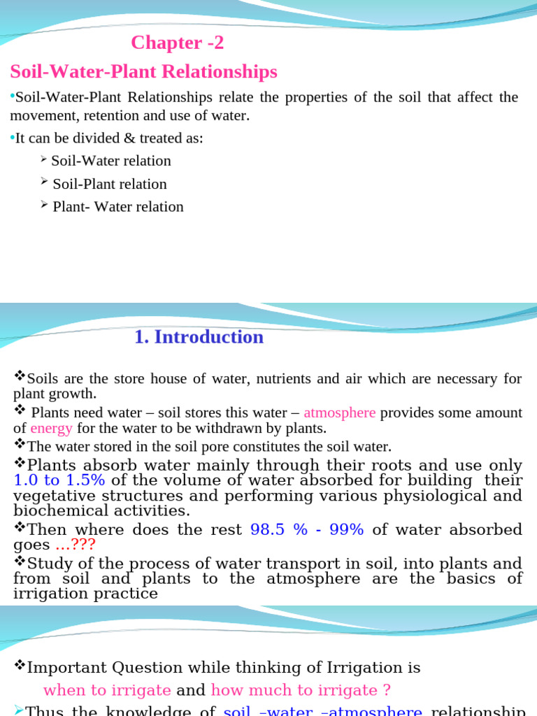 Chapter 2 Soil Water Plant | PDF | Soil | Adsorption