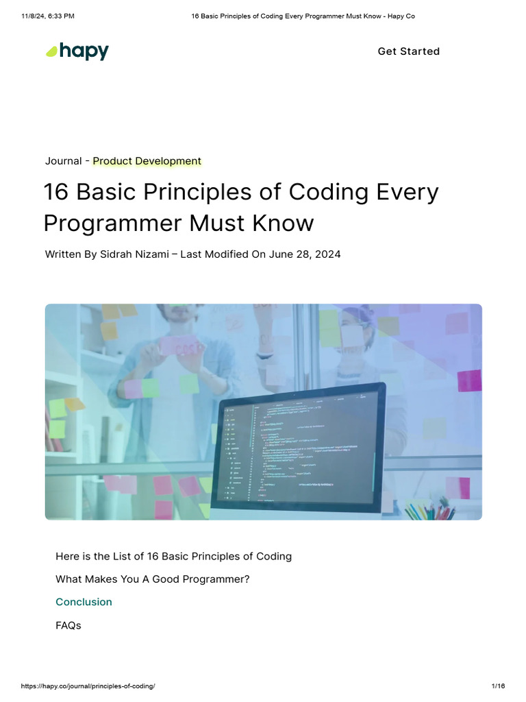 16 Basic Principles of Coding Every Programmer Must Know - Hapy Co ...