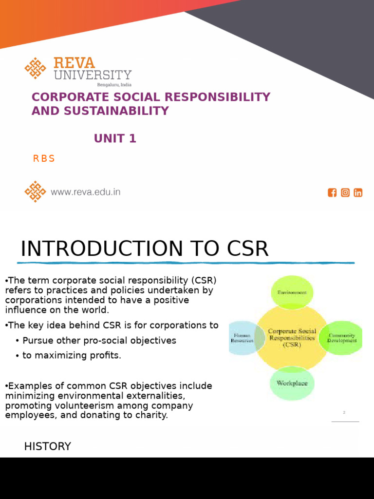 CSR&S Unit 1 | PDF | Corporate Social Responsibility | Governance