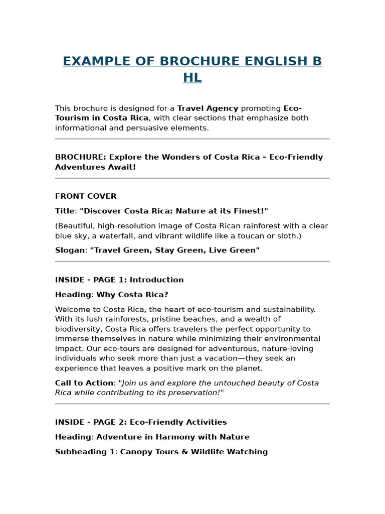 Leaflet Examples English