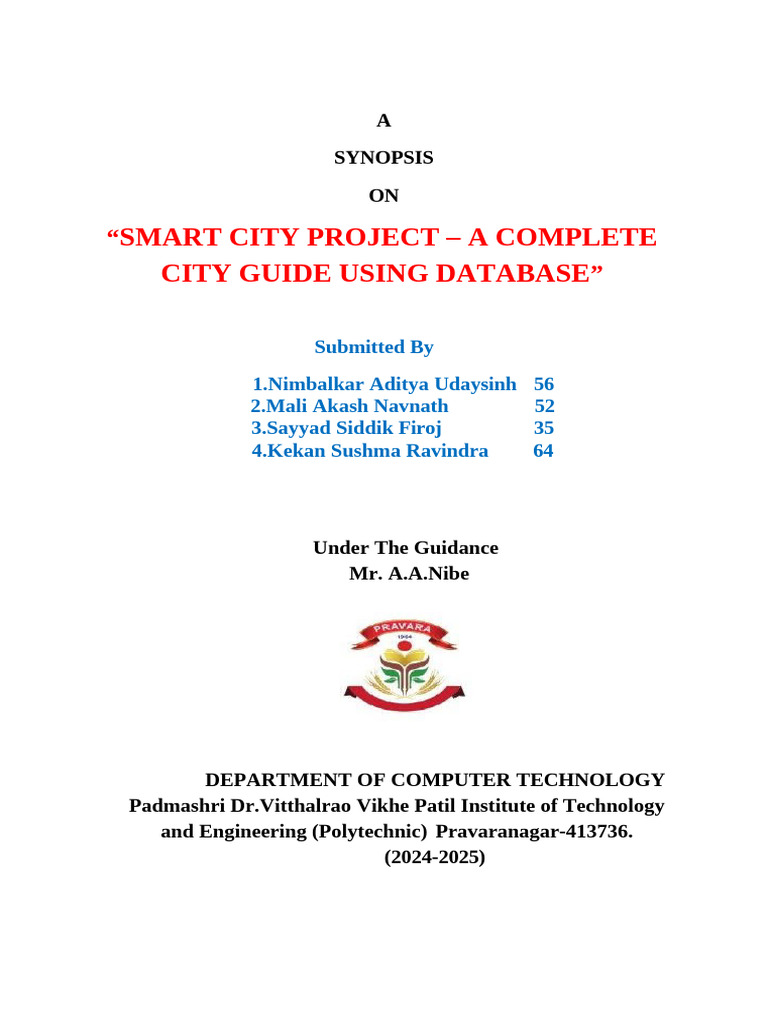 Smart City Project Database Guide | PDF