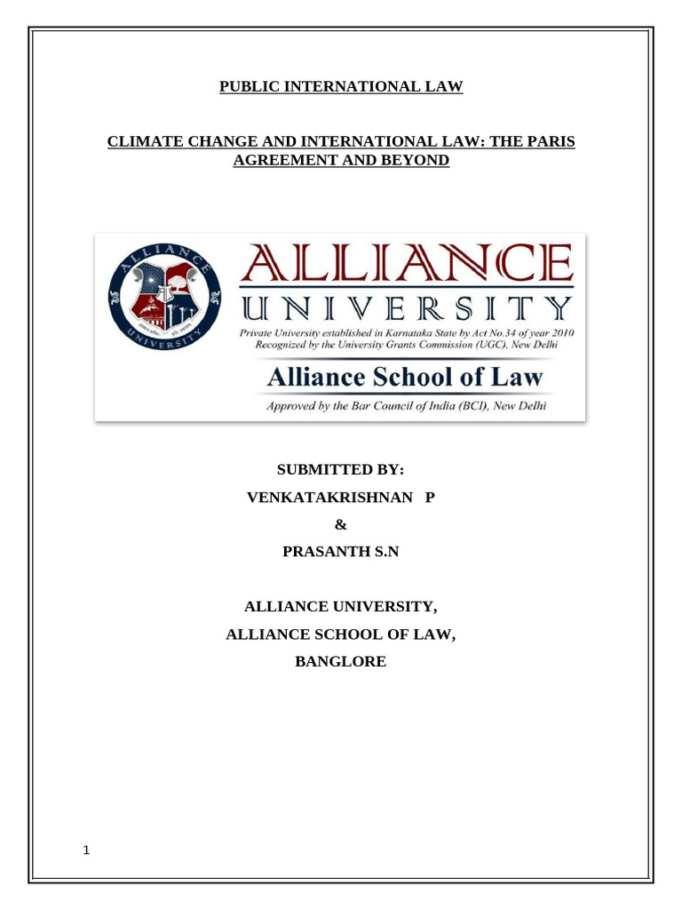 Climate Change and International Law Analysis | PDF | Climate Change ...