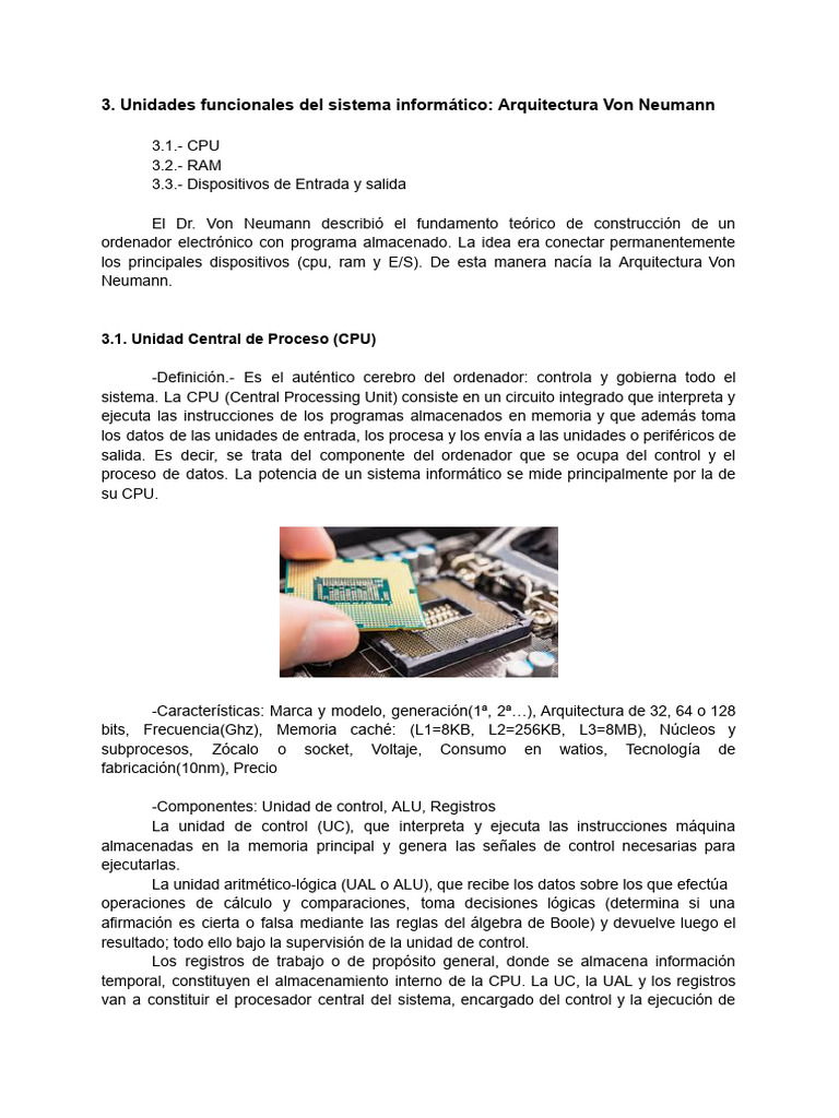 4.-CPU y RAM | PDF | Unidad Central de procesamiento | Hardware de la ...