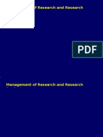 Management of Research and Research Products