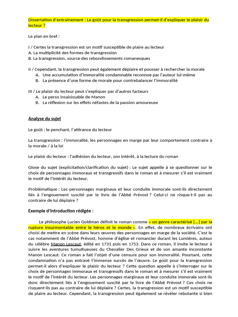 Plaisir de lecture et transgression | PDF | Romans